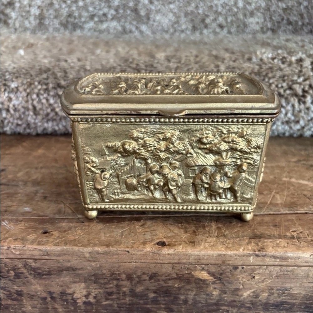 Ornate Gold Decorative Trinket Box - Home Accents